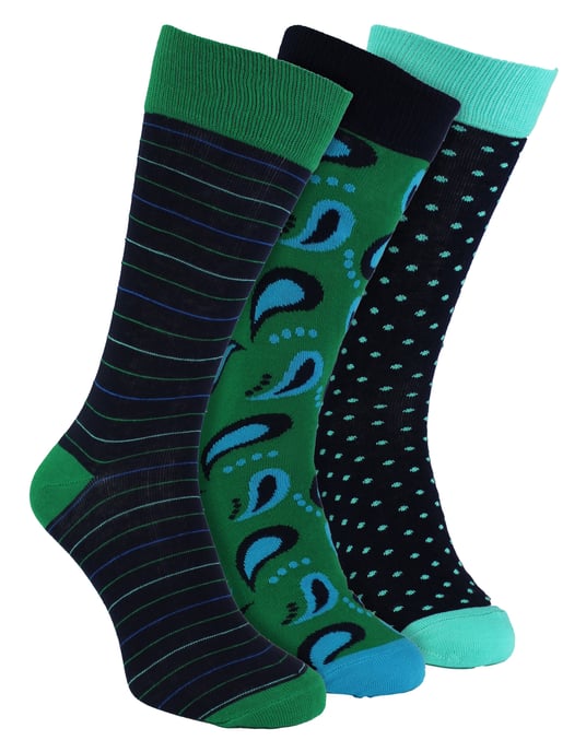 HS von Happy Socks - Herren 3er-Pack Spaß Herrenstrümpfe - Streifen (Grün) - Image 1
