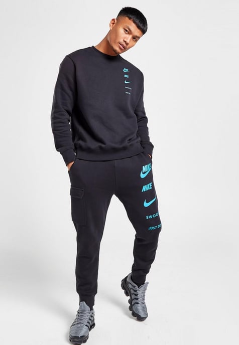 Nike Sportswear Standardausgabe Herren Crew Trainingsanzug in Schwarz - Image 1