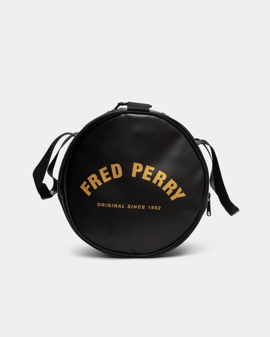 Einkaufen Für Fred Perry Tonal Classic Barrel Polyester Schwarz/Goldene Kreuztasche - Image 3