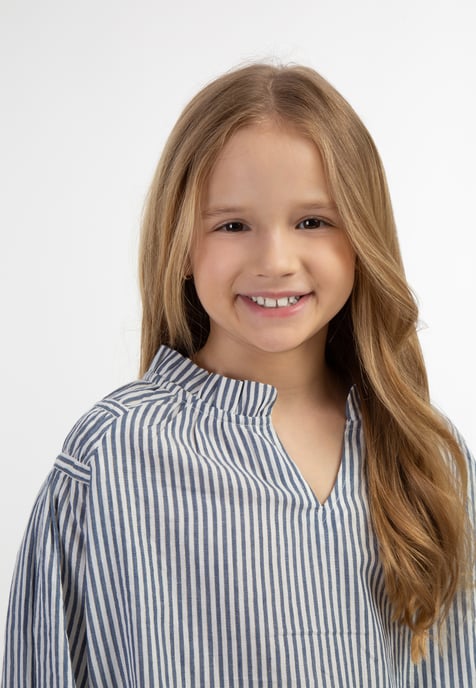 Dreimaster Bluse Mädchen Dunkelmarine Streifen - Image 5