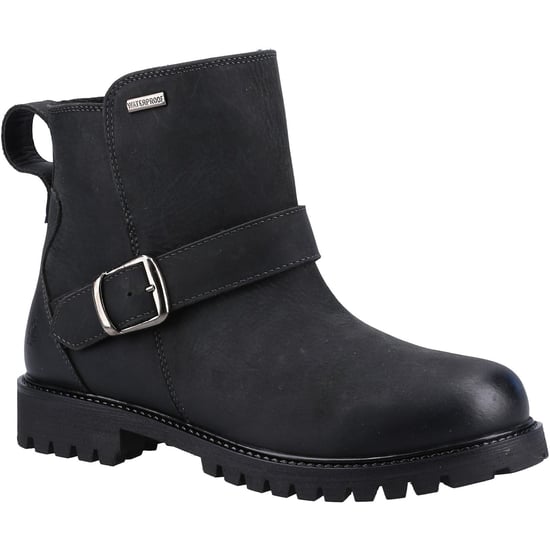 Hush Puppies Wakely Leder Damen Schwarz Stiefel - Image 1