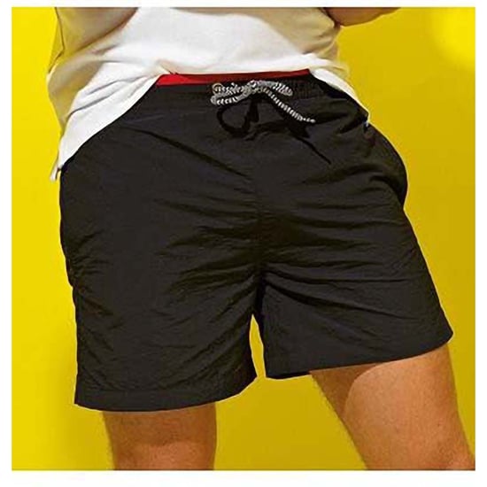 Asquith & Fox Herren-Badeshorts (Schwarz/Rot) - Image 3