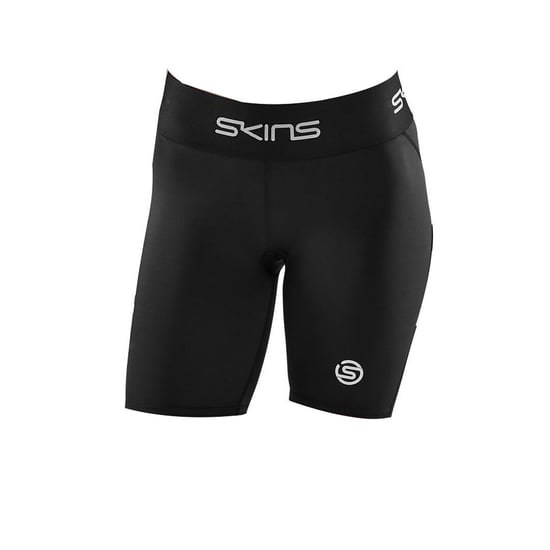 Skins Series-1 Stretch Waist Black Womens Half Tights Shorts SO40100029001