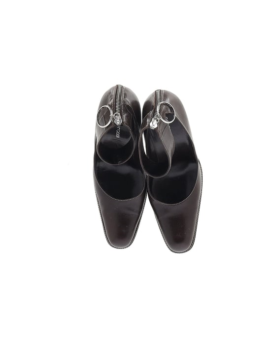 Sergio Rossi Riemchen-Pumps aus braunem Leder - Image 4