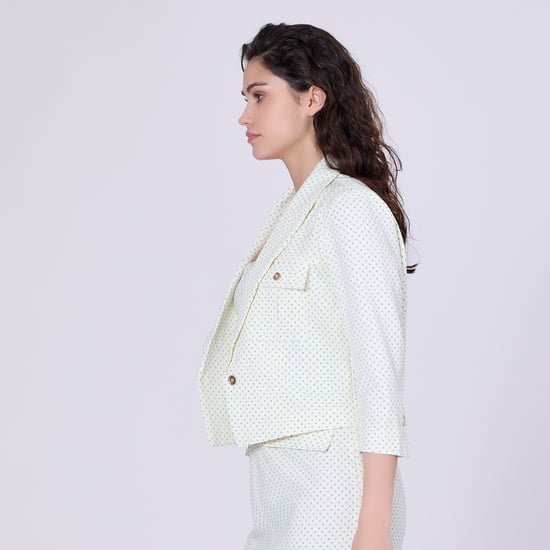 Crop-Jacke mit Safari-Taschen und Punktedruck - Image 2