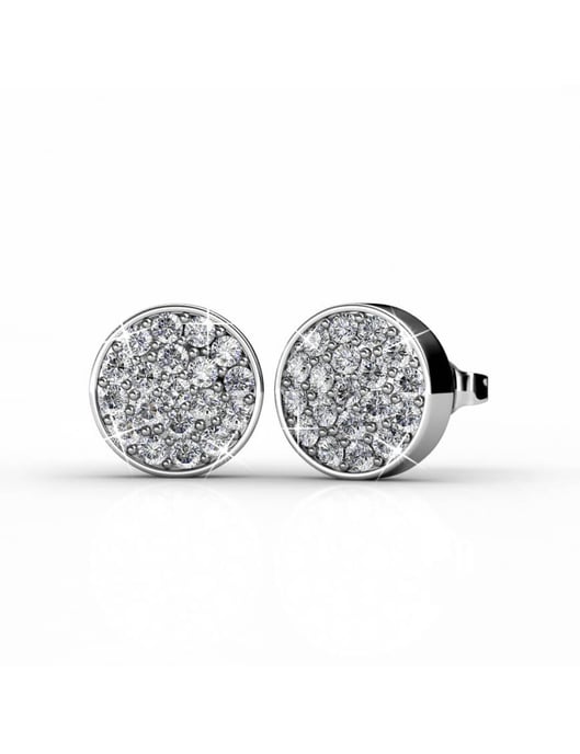 Runde Ohrringe - Silber und Kristall - Image 1
