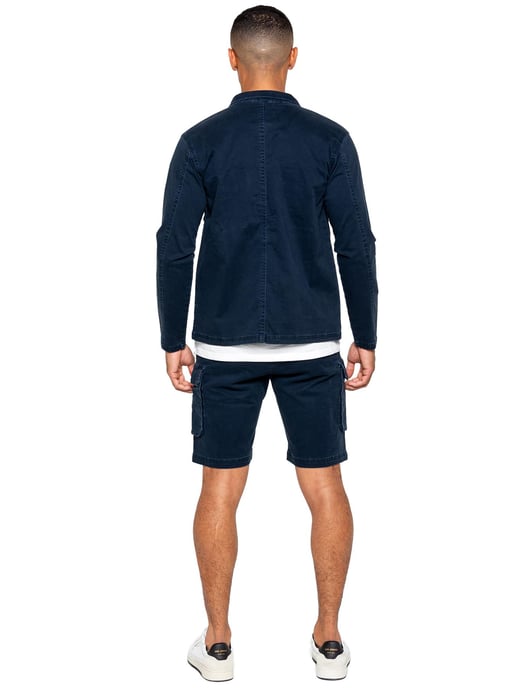 Enzo | Herren Cargo-Trainingsanzug mit Shorts Set - Navy - Image 3
