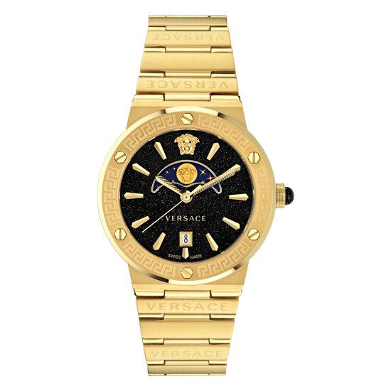 Versace Greca Logo Mondphasen Damen Gold Uhr VE7G00323 - Image 1