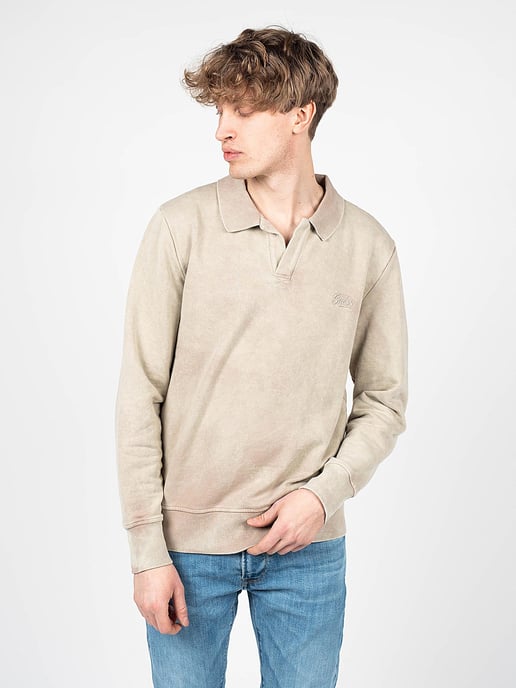 Guess Sweatshirt Polo-Kragen Herren Beige - Image 3