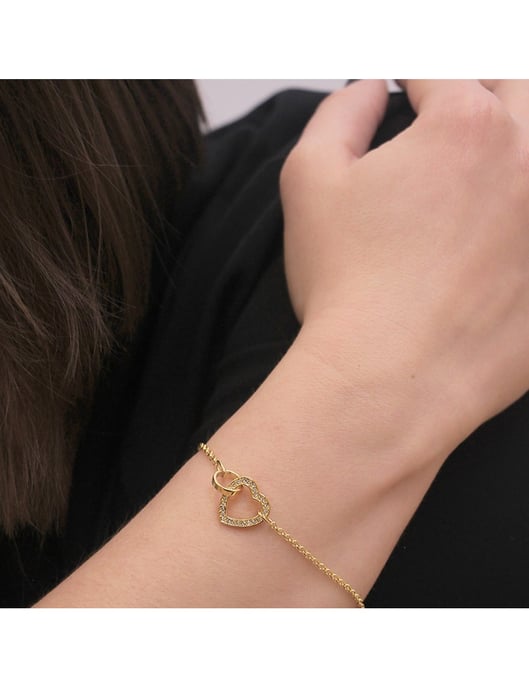 Verschlossenes Herz-Armband - Gold und Kristall - Image 2