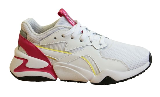 Puma Nova Coloured White Textile Lace Up Womens Running Trainers 371831 01