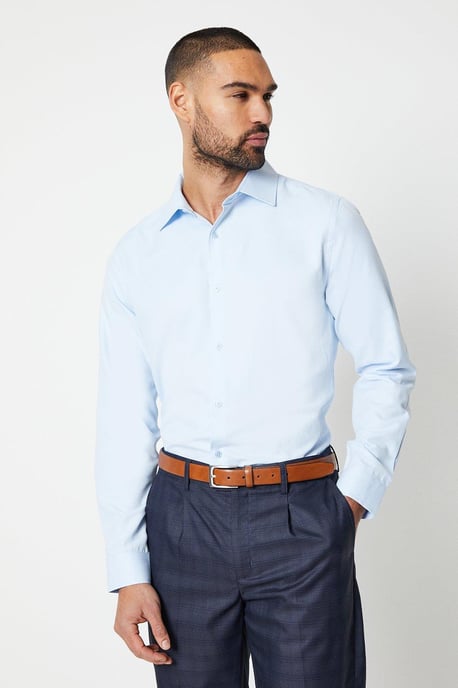 Tailored Fit Herringbone Weave Shirt - Image 1