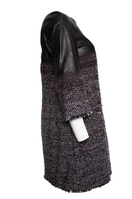 Tweedkleid mit Leder - Image 2