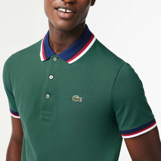 Men's Lacoste Regular Fit Stretch Mini Piqué Polo Shirt in Green