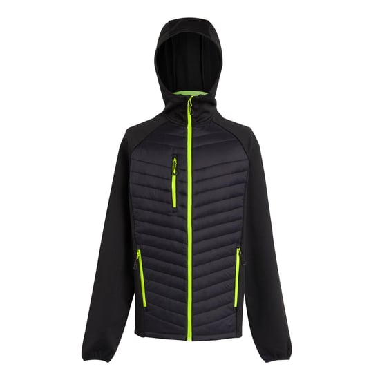 Regatta Mens Navigate Quilted Hybrid Jacket (Black/Lime Green)