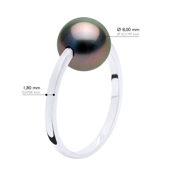 Armreifring – Weißgold – echte Tahiti-Zuchtperle, rund 8–9 mm - Image 2