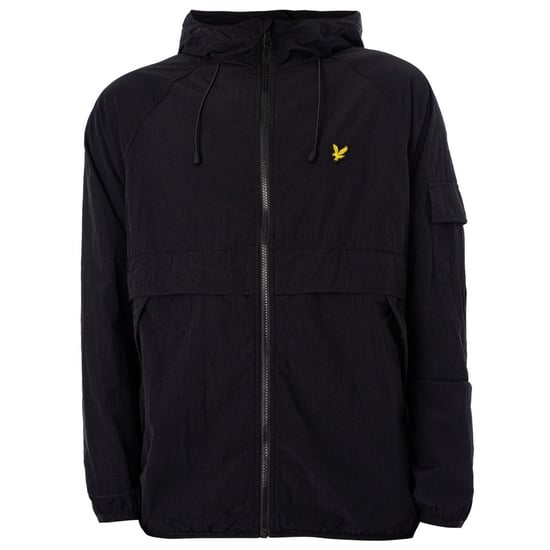 Lyle & Scott Branded Jet Black Hooded Winbreaker Jacket