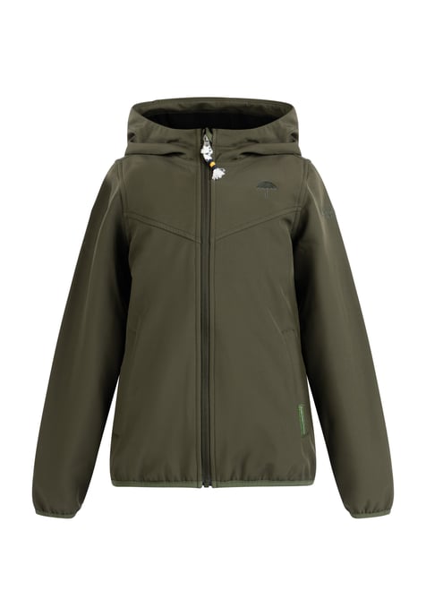 Schmuddelwedda Softshellblouson - recyceltes Material Mädchen Dunkeloliv - Image 1