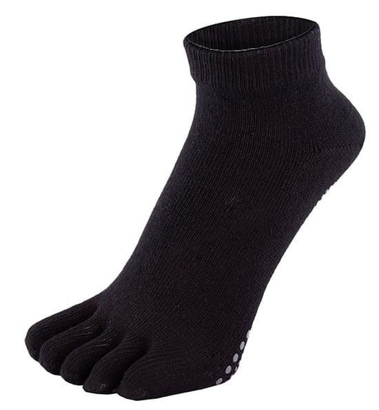 TOETOE - Herren- und Damen-Yoga-/Pilates-Socken mit Anti-Rutsch, feuchtigkeitsableitend, knöcheltief - Schwarz - Image 1