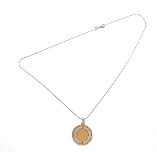 Orphelia Damen-Anhänger Sterling-Silber 925 mit Kette – Silber/Gold ZK-2634 - Image 2