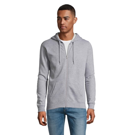 SOLS Herren Stone Zip Up Plain Hoodie (grau meliert) - Image 4