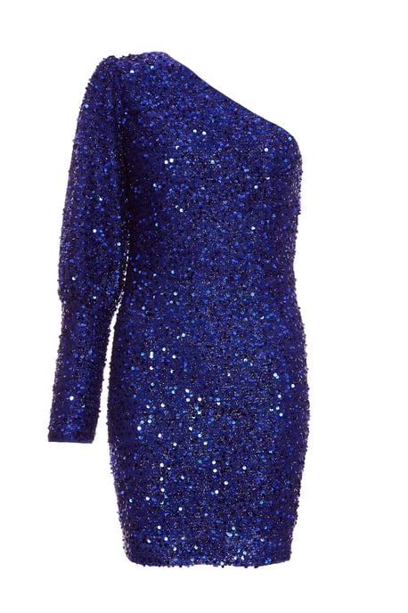 Royal Blue Sequin One Shoulder Mini Dress