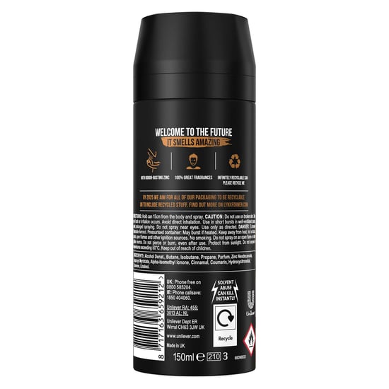 Lynx Body Spray Collision 48-H High Definition Fragrance Deo For Men, 3x150ml
