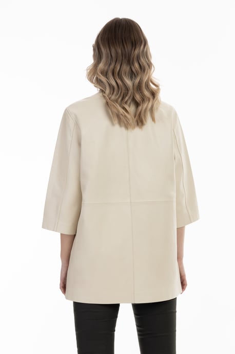 Dreimaster Lederhemd Damen Wollweiß - Image 4