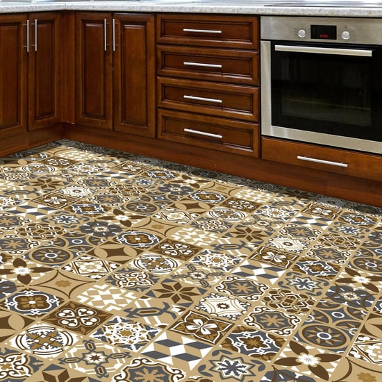 Dark Bronze Tiles Floor Sticker 120cm x 60 cm, Kitchen, Bathroom, Living room, Self-adhesive