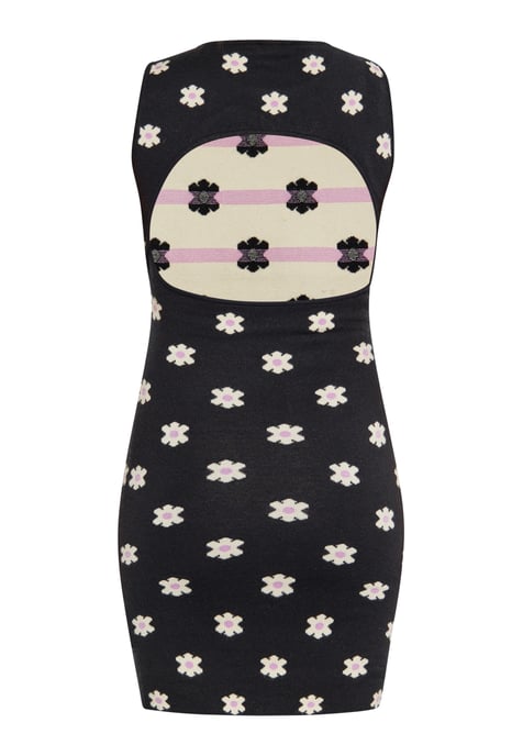 Mymo Kleid Damen SCHWARZ CREME LILA - Image 4