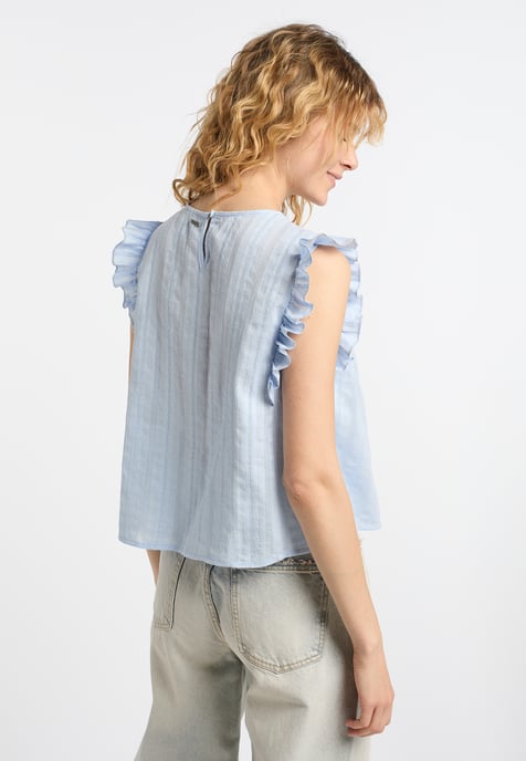 Dreimaster Bluse Damen Hellblau - Image 4