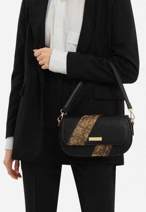 Laura Ashley Black-Gold CrossBody Bag