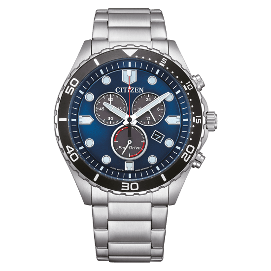 Citizen Of Sporty Aqua Herren Silber Uhr AT2560-84L - Image 1