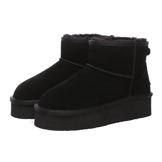 EVER AU Damen Leder Plateau Kurzstiefel - Dusky - Image 4