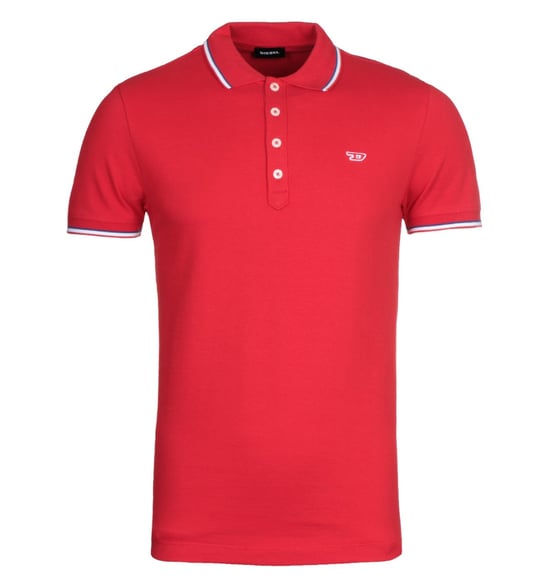 Diesel T-Randy Twin Tipped Red Polo Shirt
