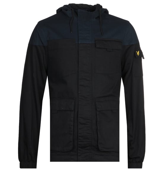 Lyle & Scott Jet Black Jacke mit Kontrastpasse - Image 1
