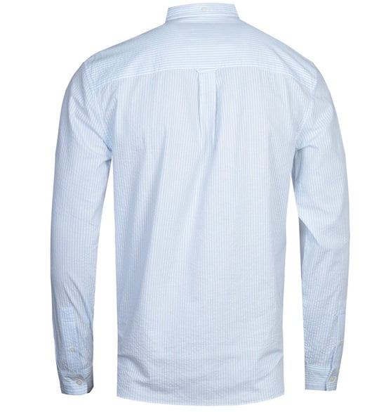 Lyle & Scott Seersucker Pool Blau Langarmhemd - Image 2