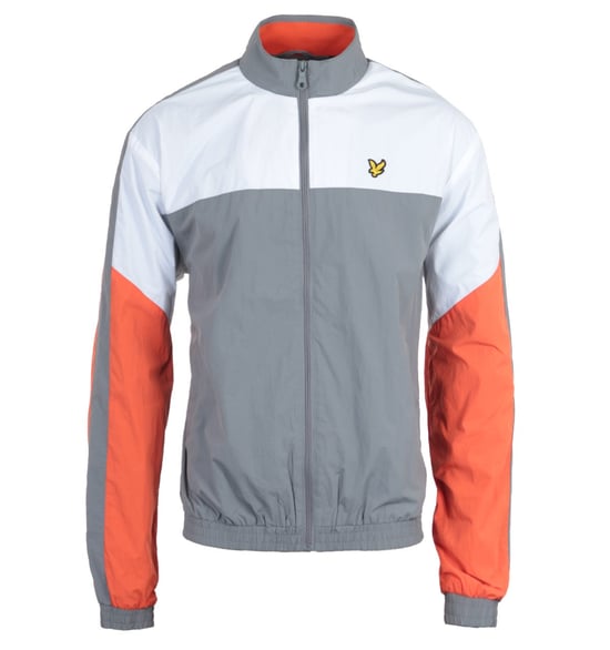 Lyle & Scott Mid Grey Marl Multi Panel Zip durch Track Jacke - Image 1