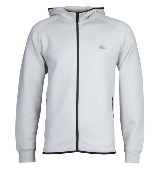 Lacoste Homme Grey Zip Through Hooded Sweatshirt - Image 1