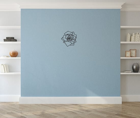 HOMEMANIA Geometric Rose Flower Wall Decoration, in Black