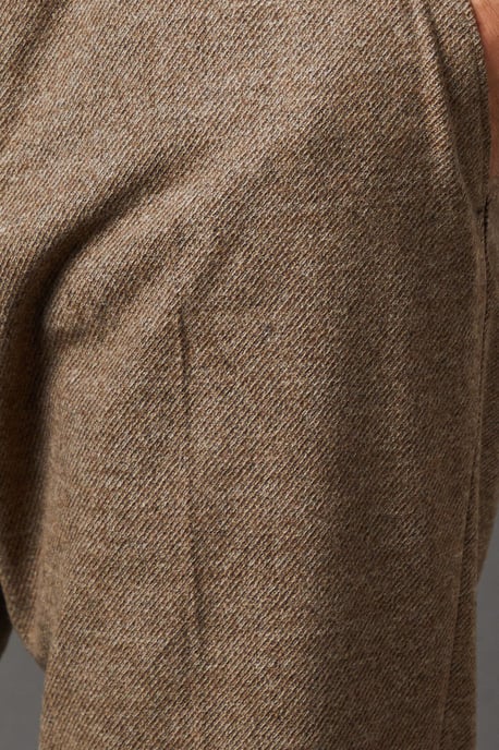 Light Brown Tweed Look Tailored Fit Suit Trouser