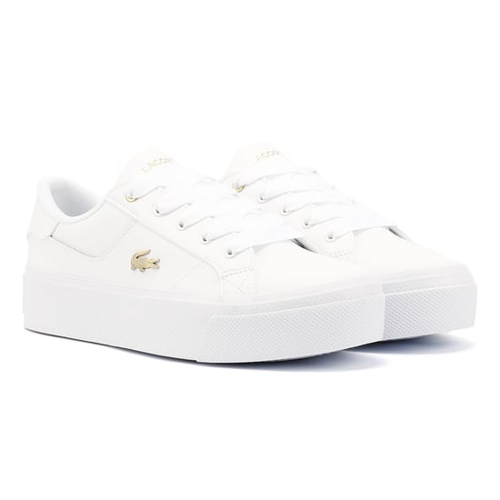 Lacoste Ziane Platform Leder Damen Weiße Turnschuhe - Image 1