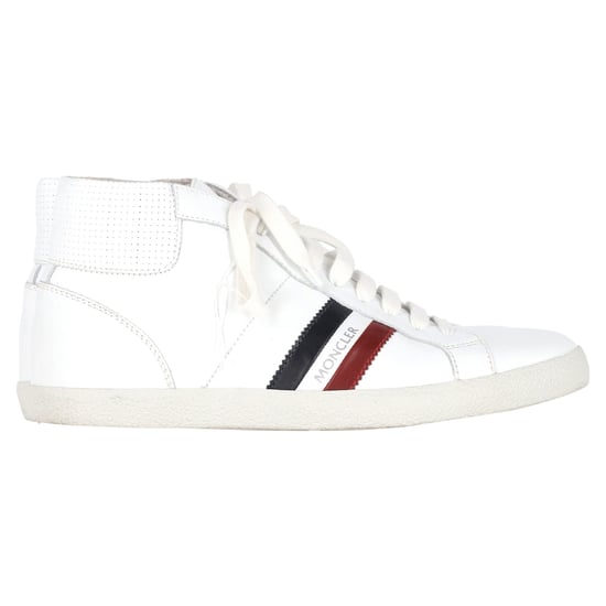 Moncler Monte Carlo Gestreifte High-Top-Sneaker aus weißem Leder - Image 1