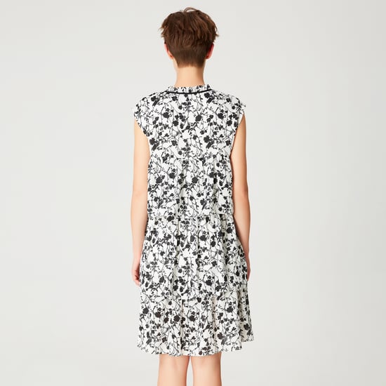 Kurzes Kleid mit Rüschen und Blumendruck - Image 5