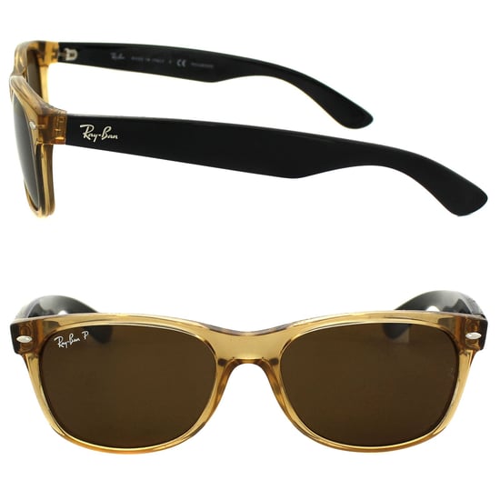 Ray-Ban Sunglasses New Wayfarer 2132 945/57 Honey Crystal Brown Polarized 55mm