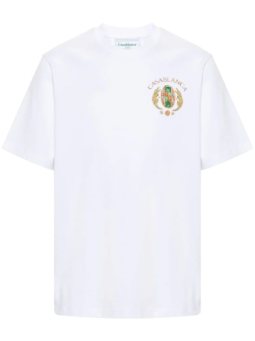 Casablanca Joyaux D'Afrique Tennis Club Bedrucktes T-Shirt in Weiß - Image 1