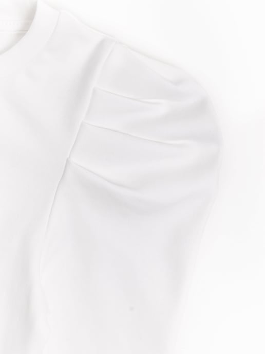 BCBG Girls Puff Long Sleeve Top in Ivory