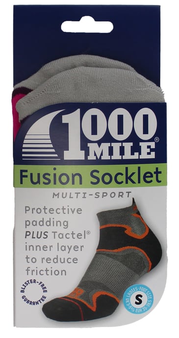 1000 Mile - Damen Doppel-Lagen Fusion Knöchel-Lauf gepolsterte Socken - Pink / Lila - Image 2