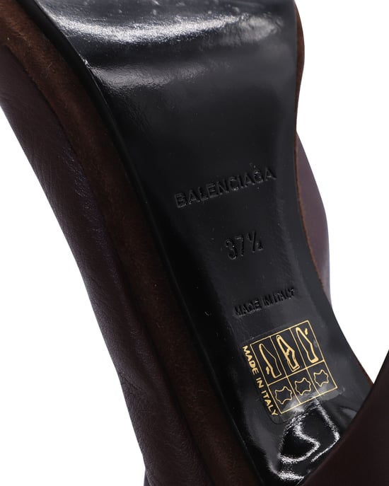 Balenciaga Offene Zehen Slingback-Mules aus bordeauxrotem Leder - Image 6