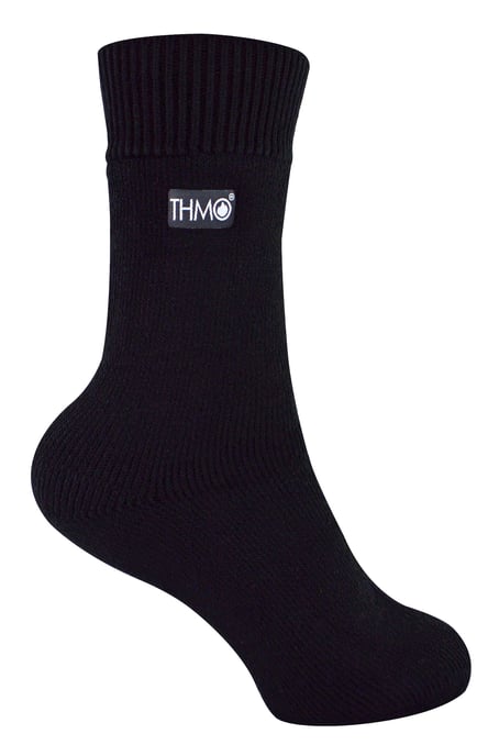 Kinder Thermosocken für den Winter | THMO | Warme flauschige Fleece-Innensocken für Jungen & Mädchen - Schwarz - Image 1